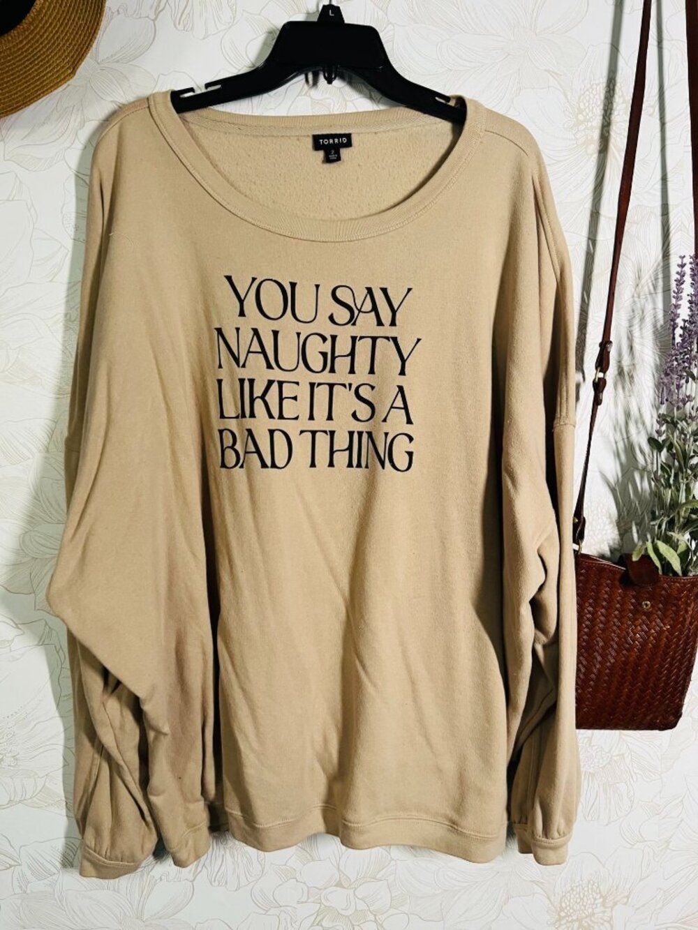 Torrid 2 Cozy Tunic Fleece Sweatshirt 2x "You Say Naughty Like Its A Bad Thing"